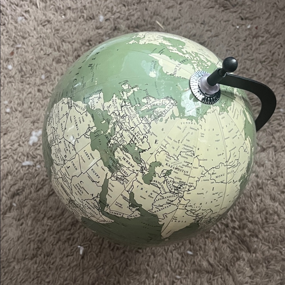 Green and Cream Globe with Stand